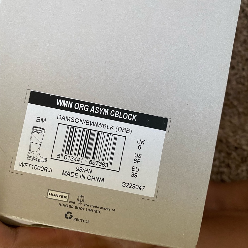 Hunter Asymmetric Colorblock Welly Boot LIKE NEW - Picture 10 of 10